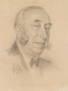 Portret van een heer met snor